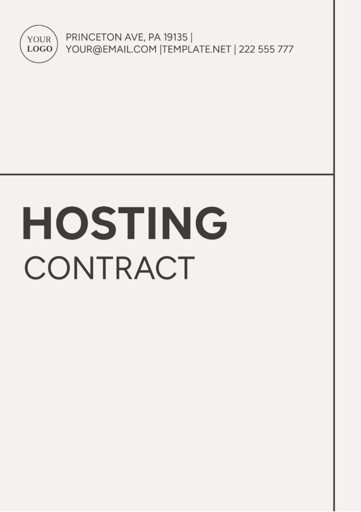 Hosting Contract Template - Edit Online & Download