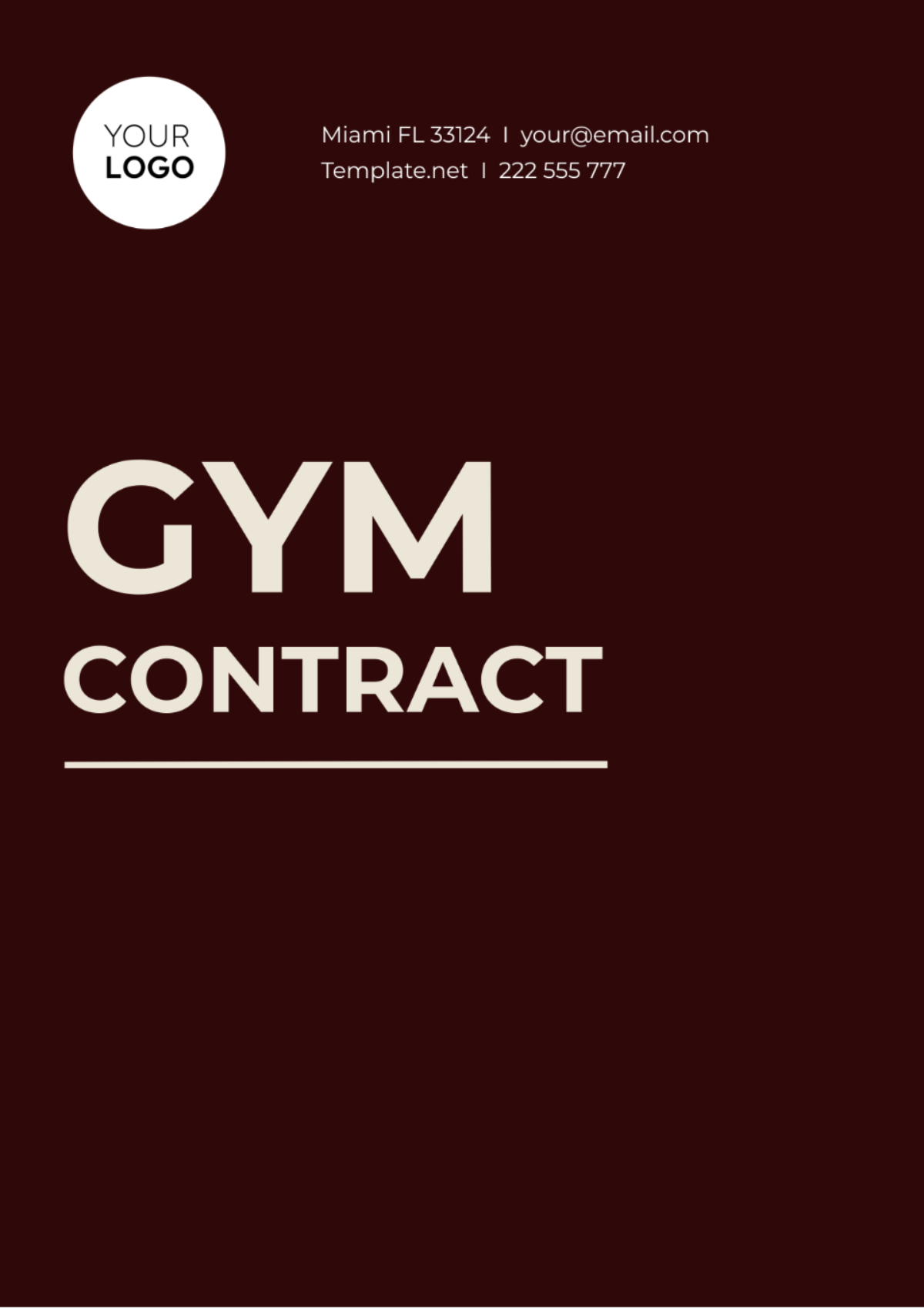 Gym Contract Template - Edit Online & Download