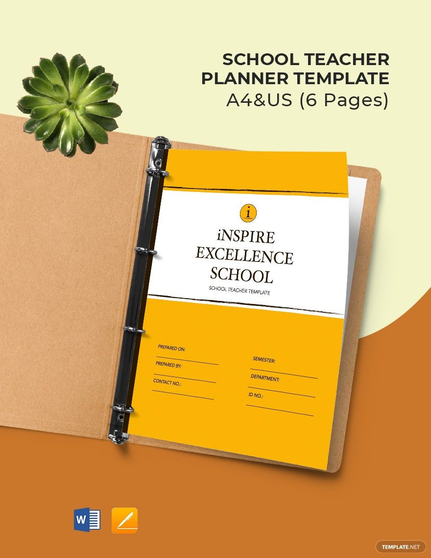 School Teacher Planner Template