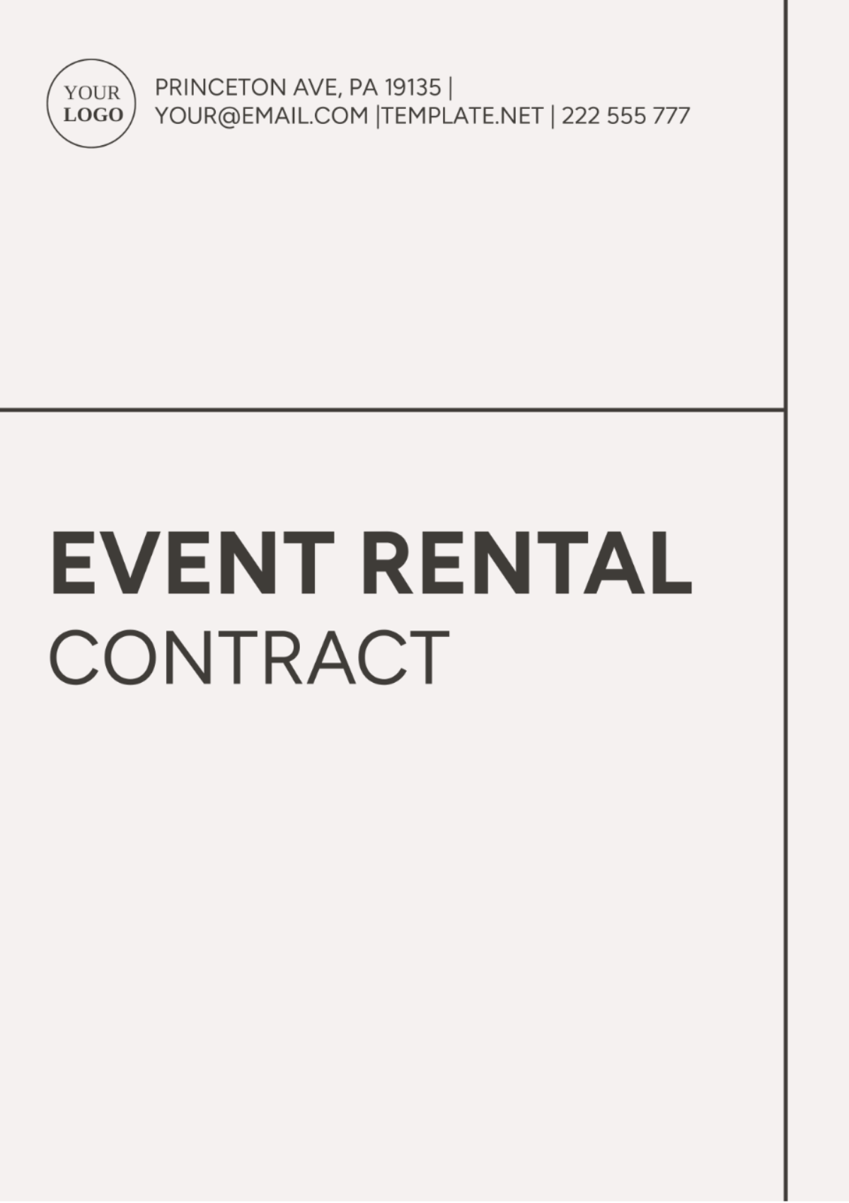 Event Rental Contract Template - Edit Online & Download