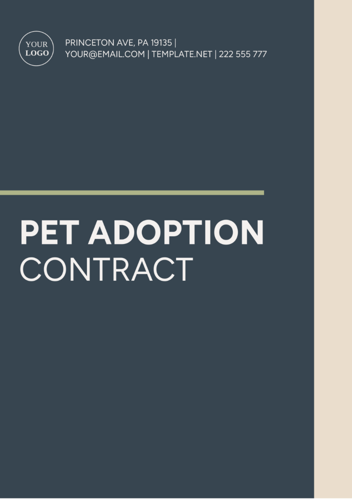 Pet Adoption Contract Template - Edit Online & Download