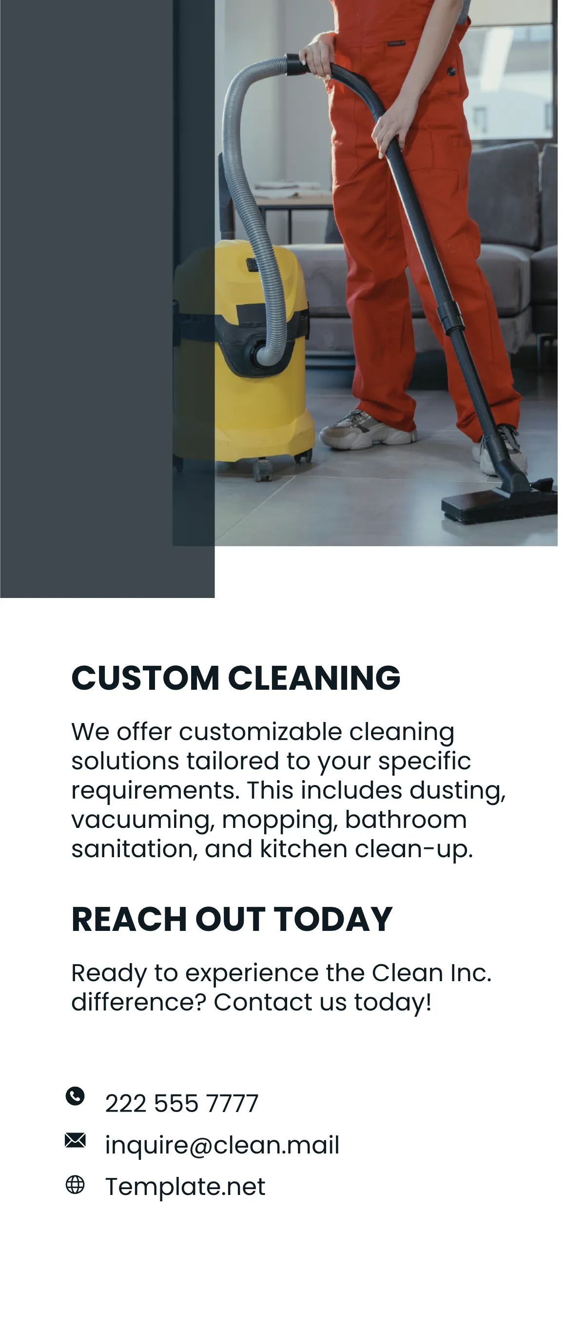 Free Professional Cleaning Packages Rack Card Template to Edit Online