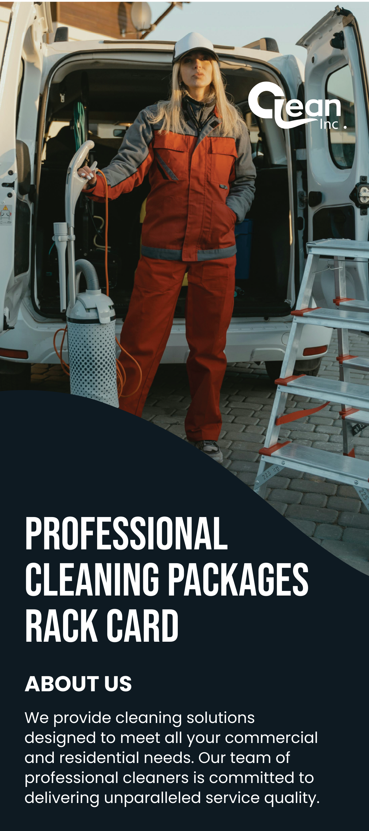 Free Professional Cleaning Packages Rack Card Template