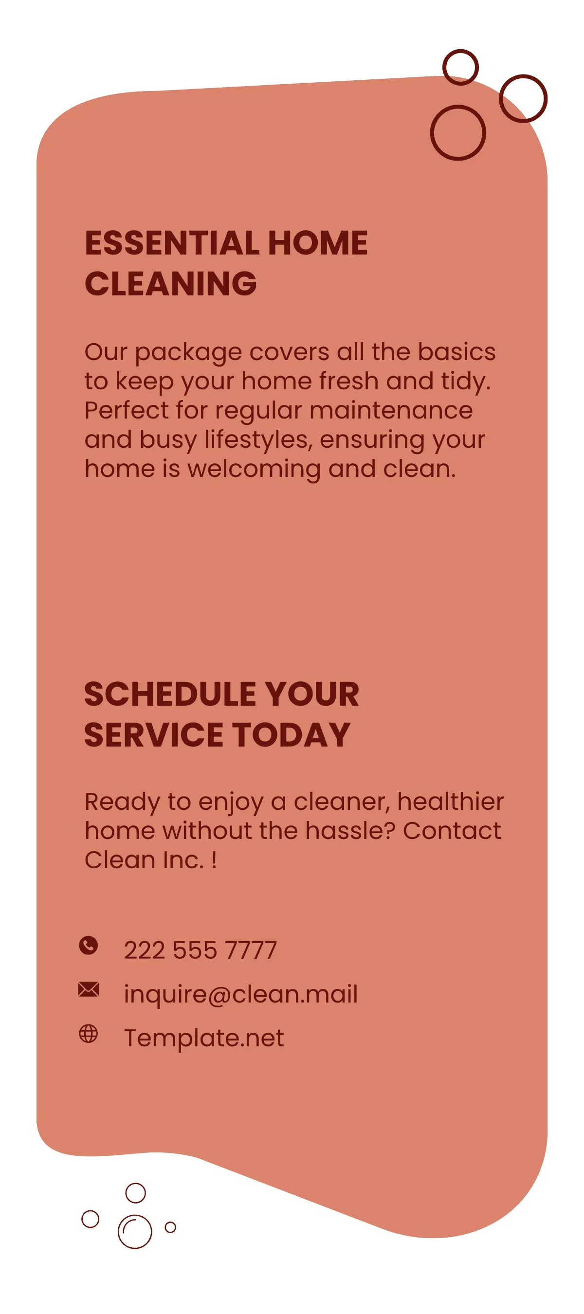 Free Residential Cleaning Services Rack Card Template to Edit Online