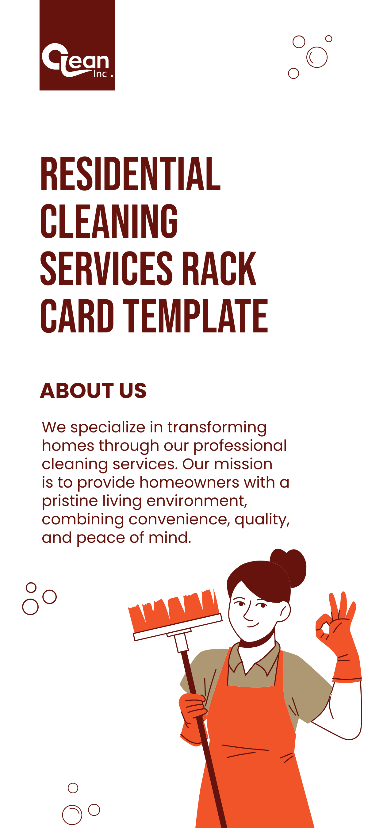 Free Residential Cleaning Services Rack Card Template