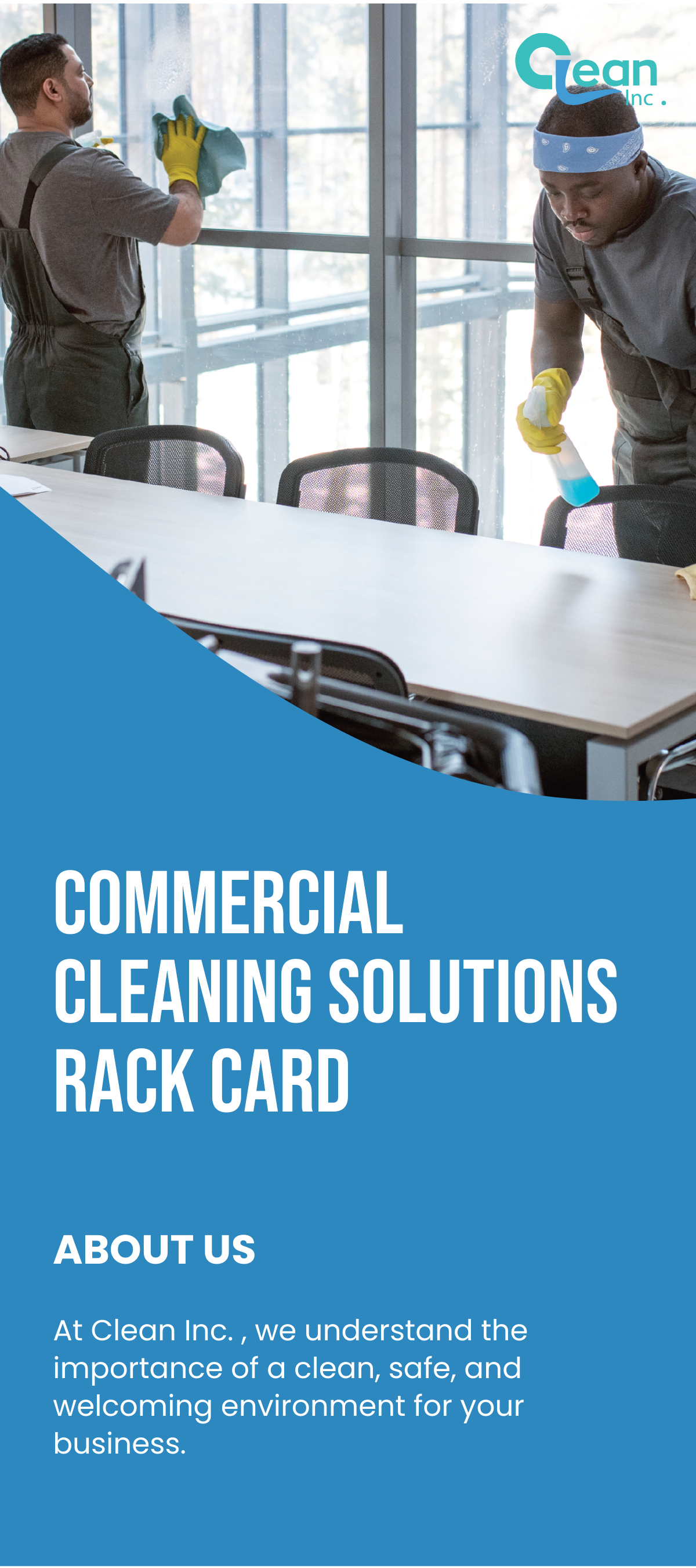 Free Commercial Cleaning Solutions Rack Card Template