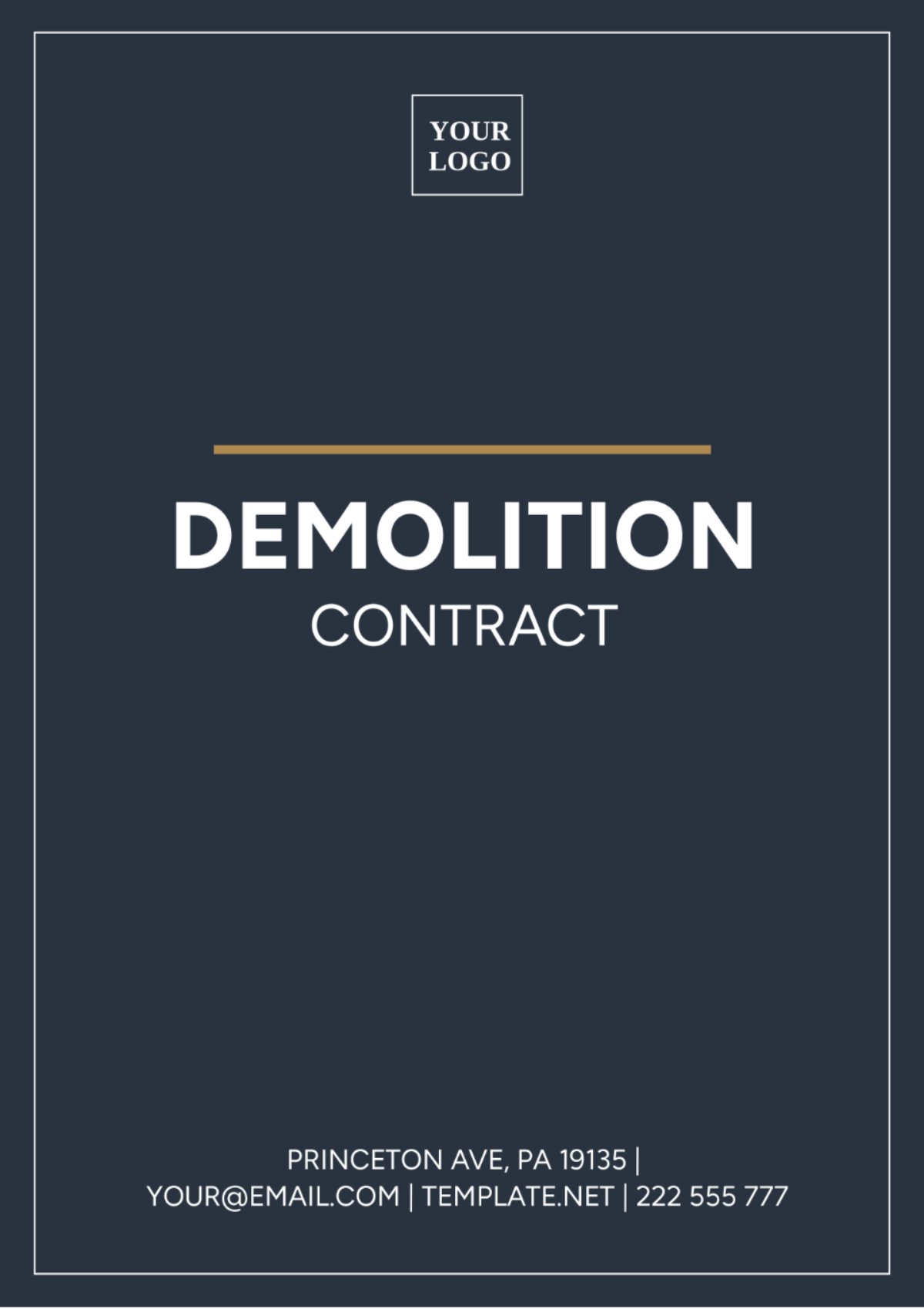 Demolition Contract Template - Edit Online & Download