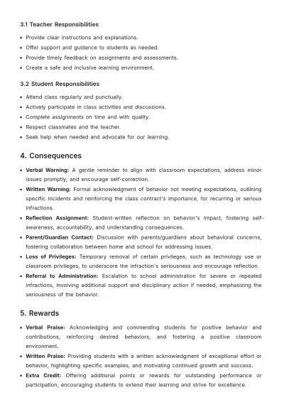 Free Class Contract Template to Edit Online