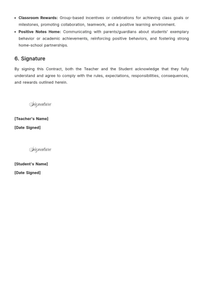 Free Class Contract Template to Edit Online