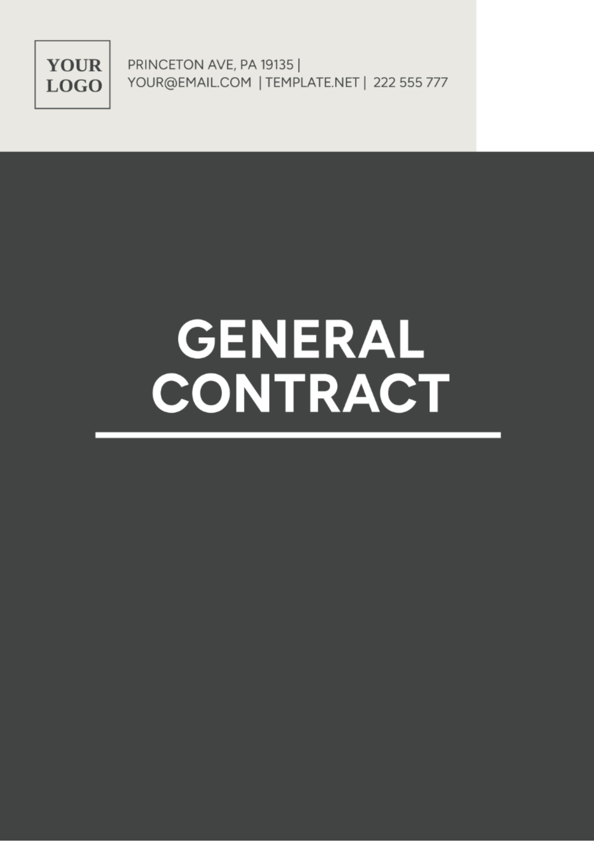 General Contract Template - Edit Online & Download