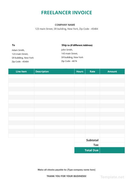 free invoice templates download ready made template net
