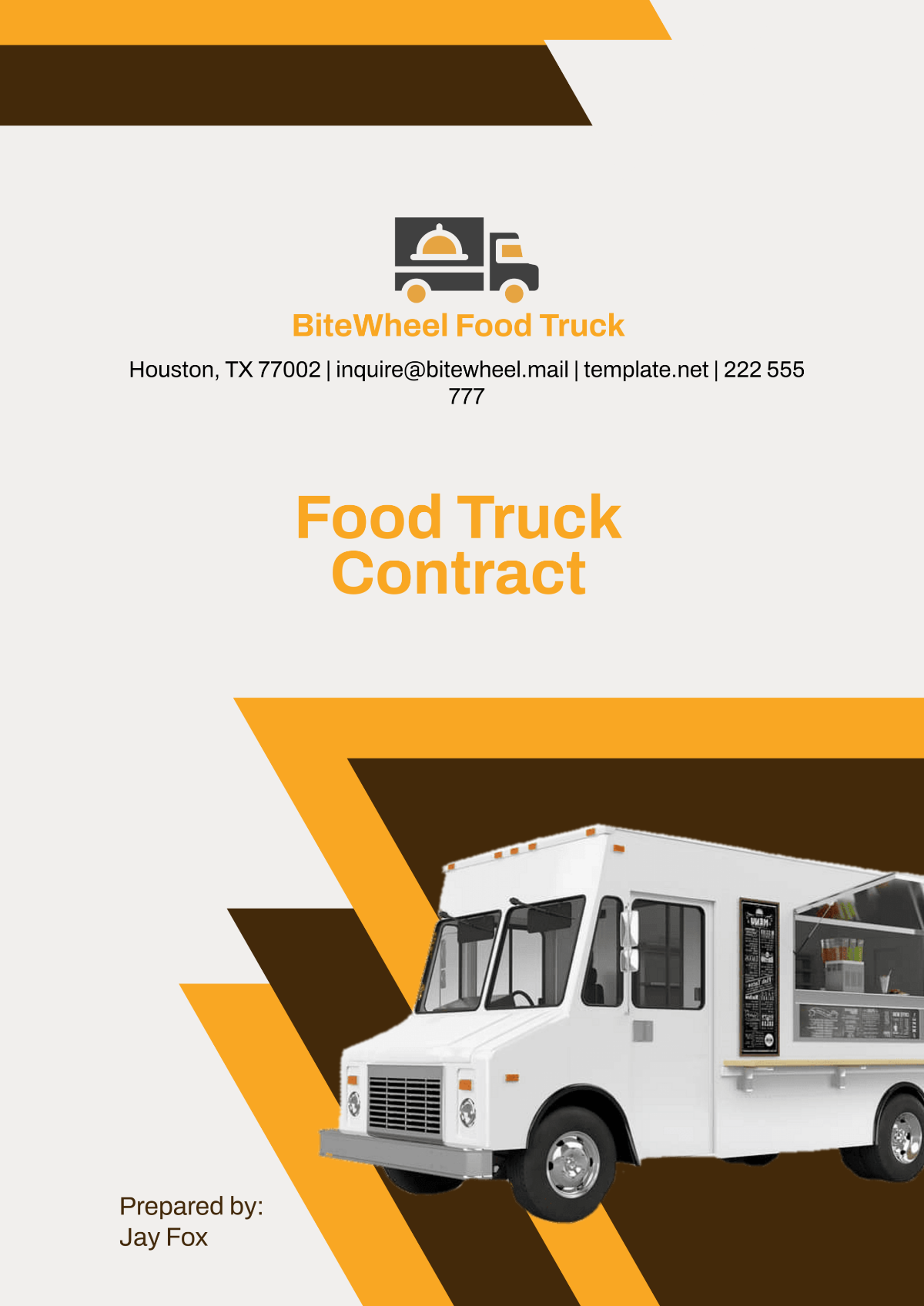 Food Truck Contract Template - Edit Online & Download