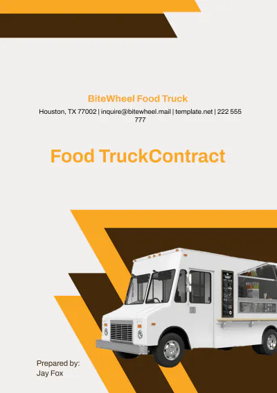 Free Food Truck Contract Template to Edit Online