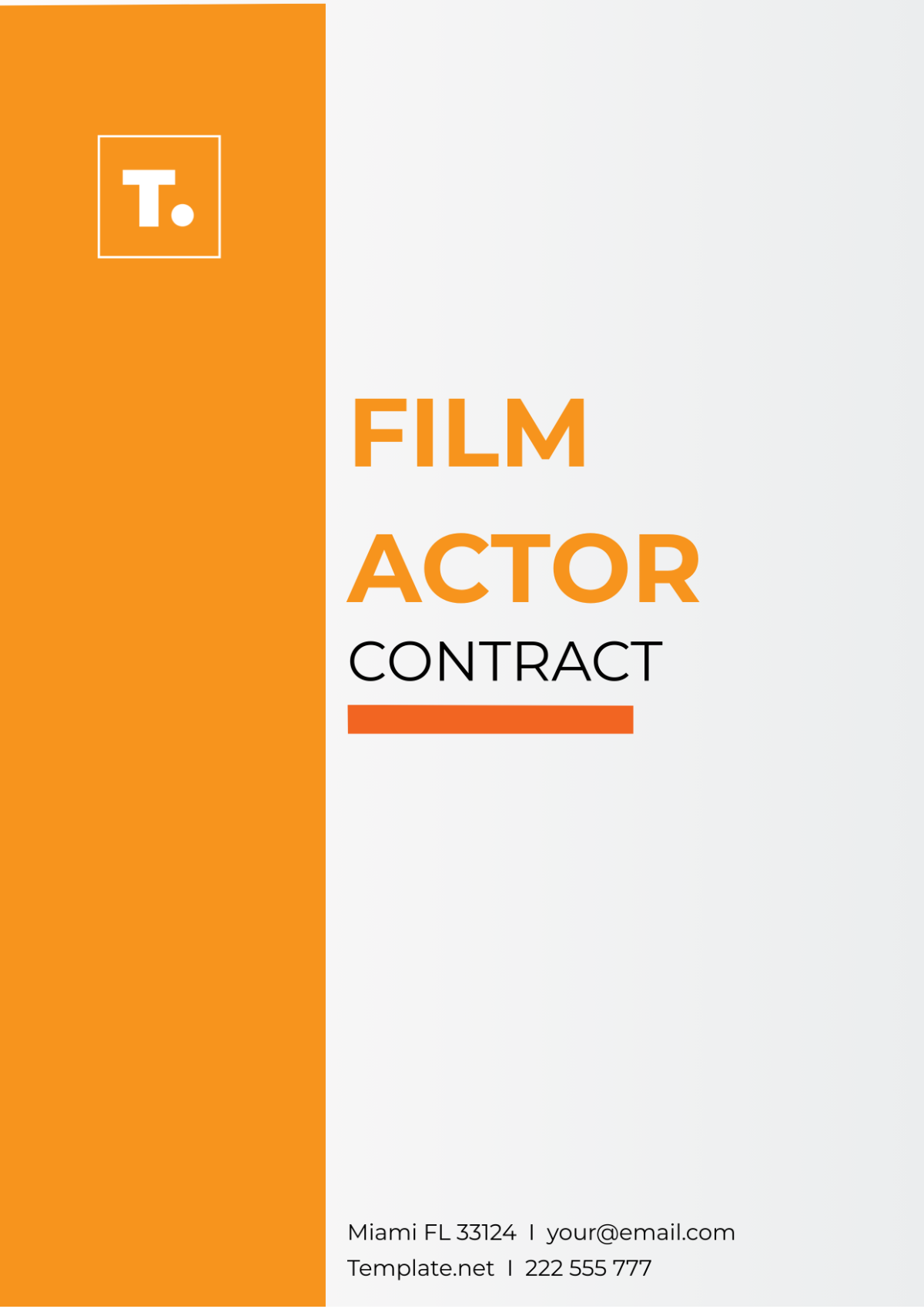 Film Actor Contract Template Edit Online & Download Example