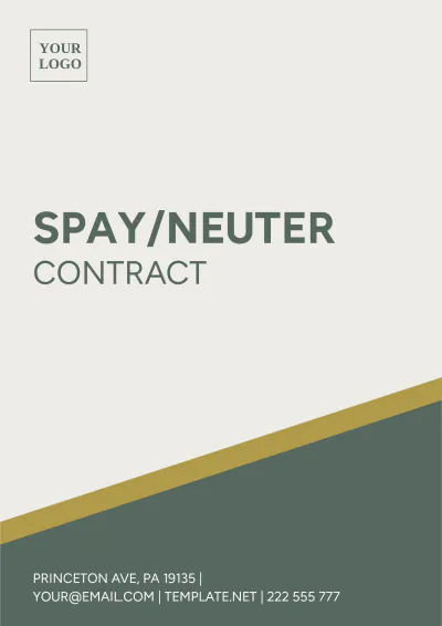 Free Spay/Neuter Contract Template to Edit Online
