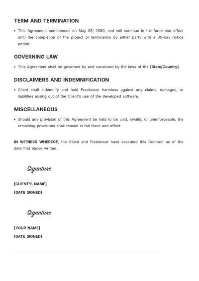 Free Freelance Programmer Contract Template to Edit Online