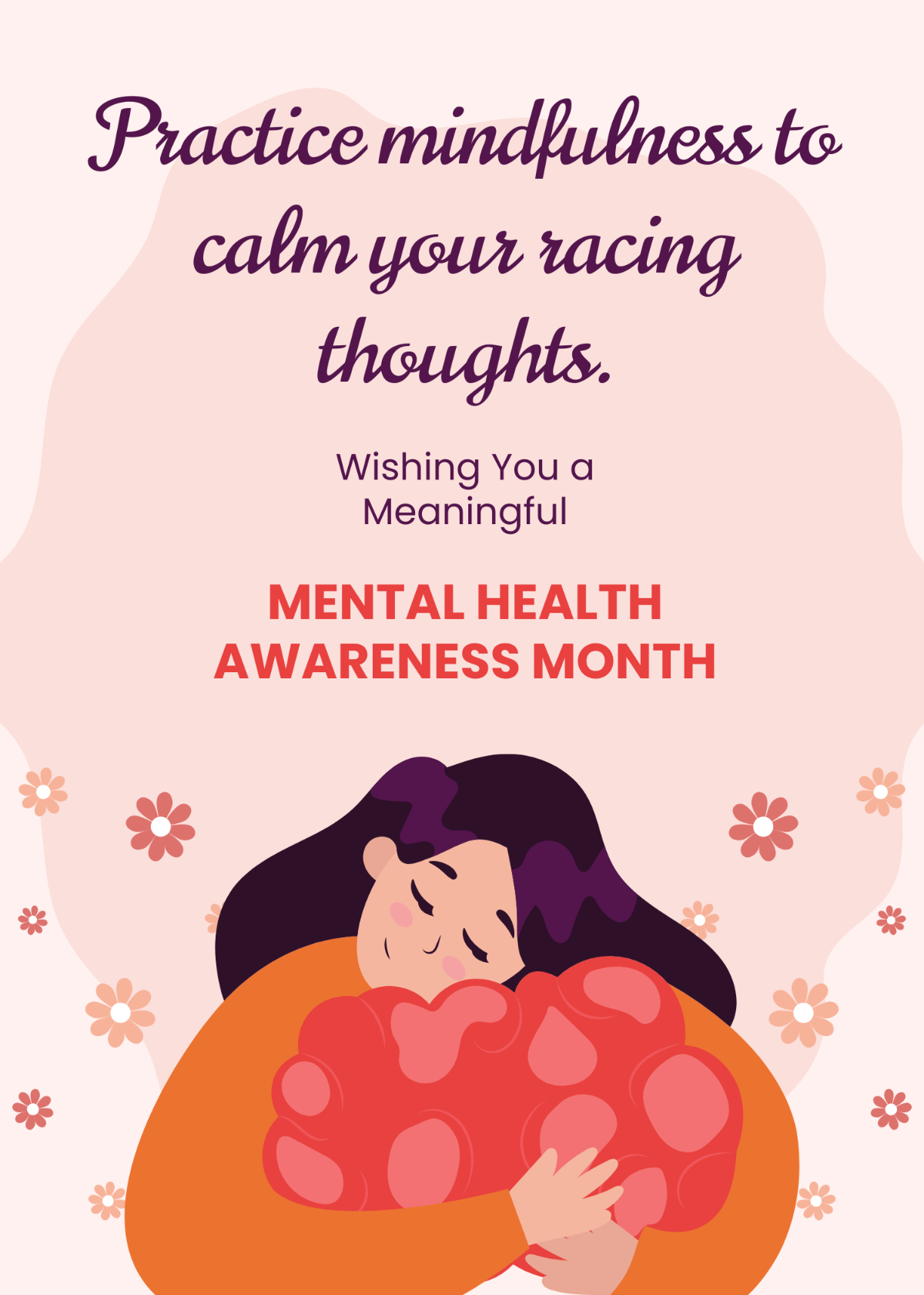 Free Mental Health Awareness Month  Greeting Card Template