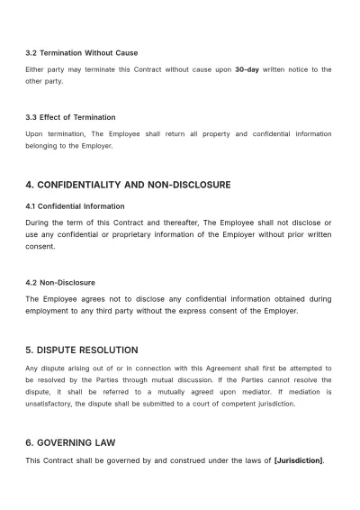Free Short Term Contract Template to Edit Online