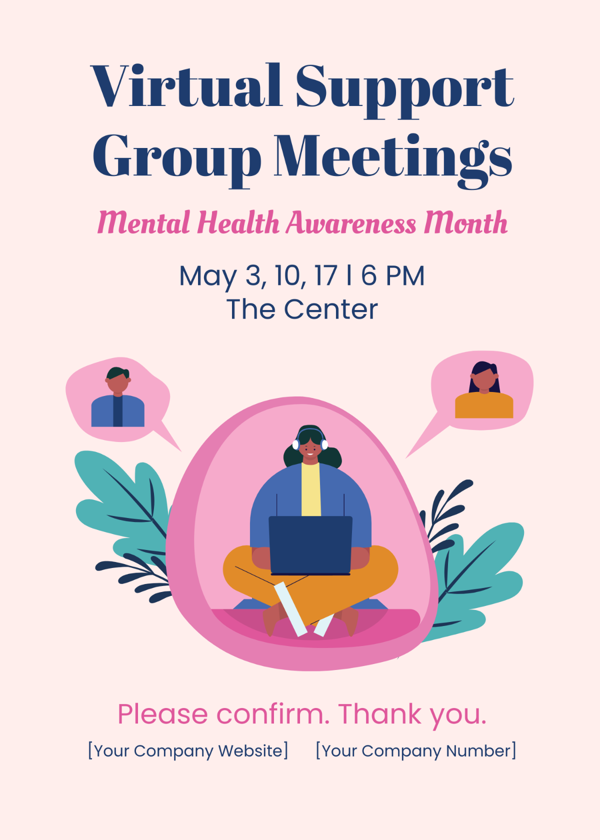 Free Mental Health Awareness Month  Invitation Card Template
