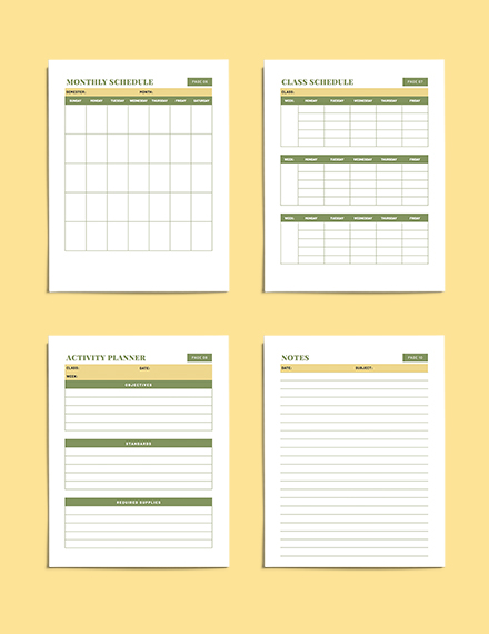 teacher lesson planner and record book