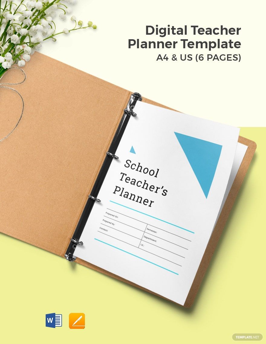Digital Teacher Planner Template