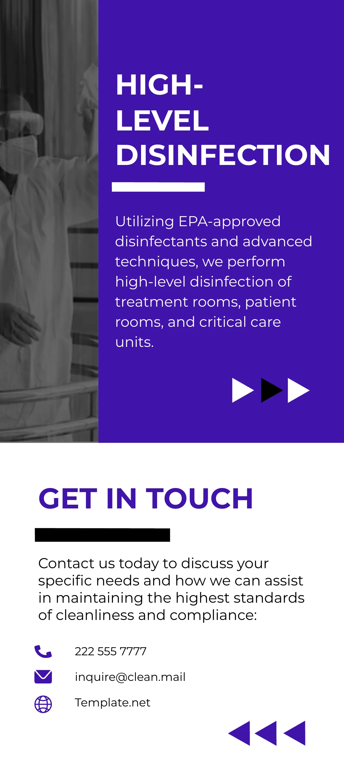 Free Medical Facility Sanitation Rack Card Template to Edit Online