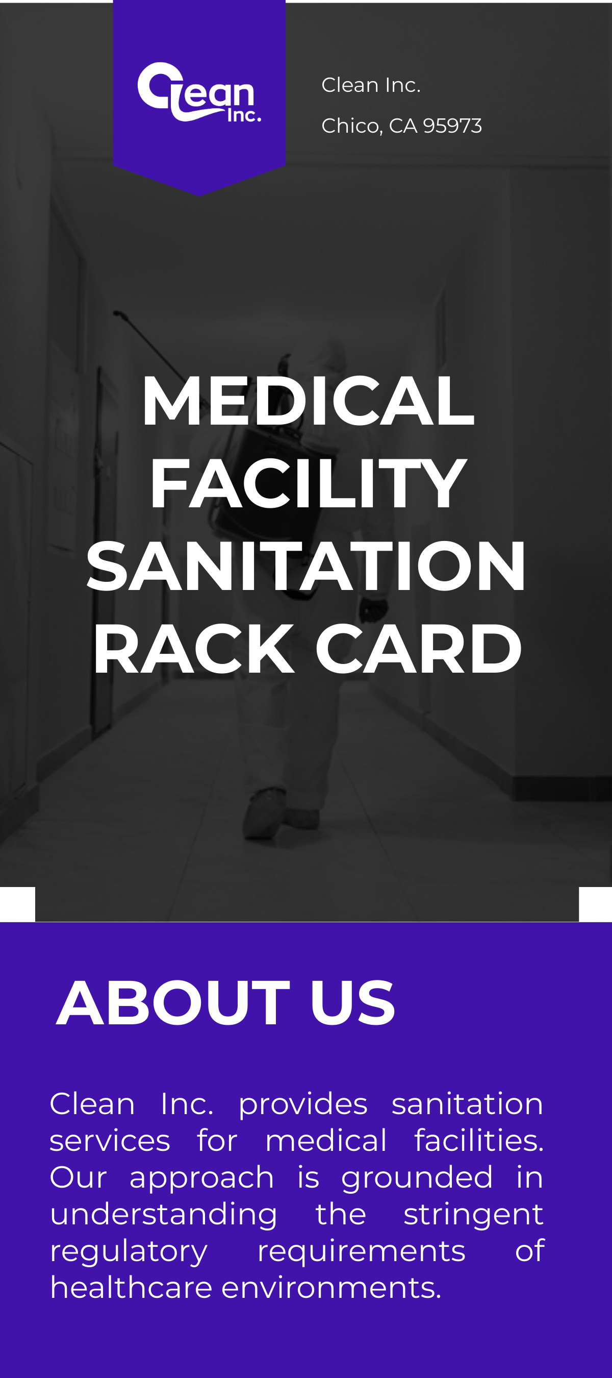 Medical Facility Sanitation Rack Card