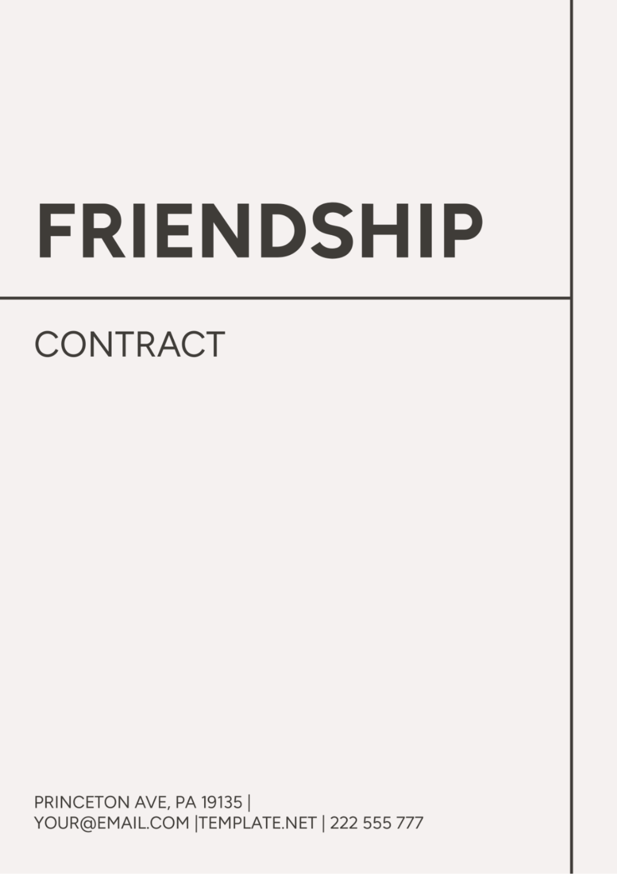 Friendship Contract Template - Edit Online & Download