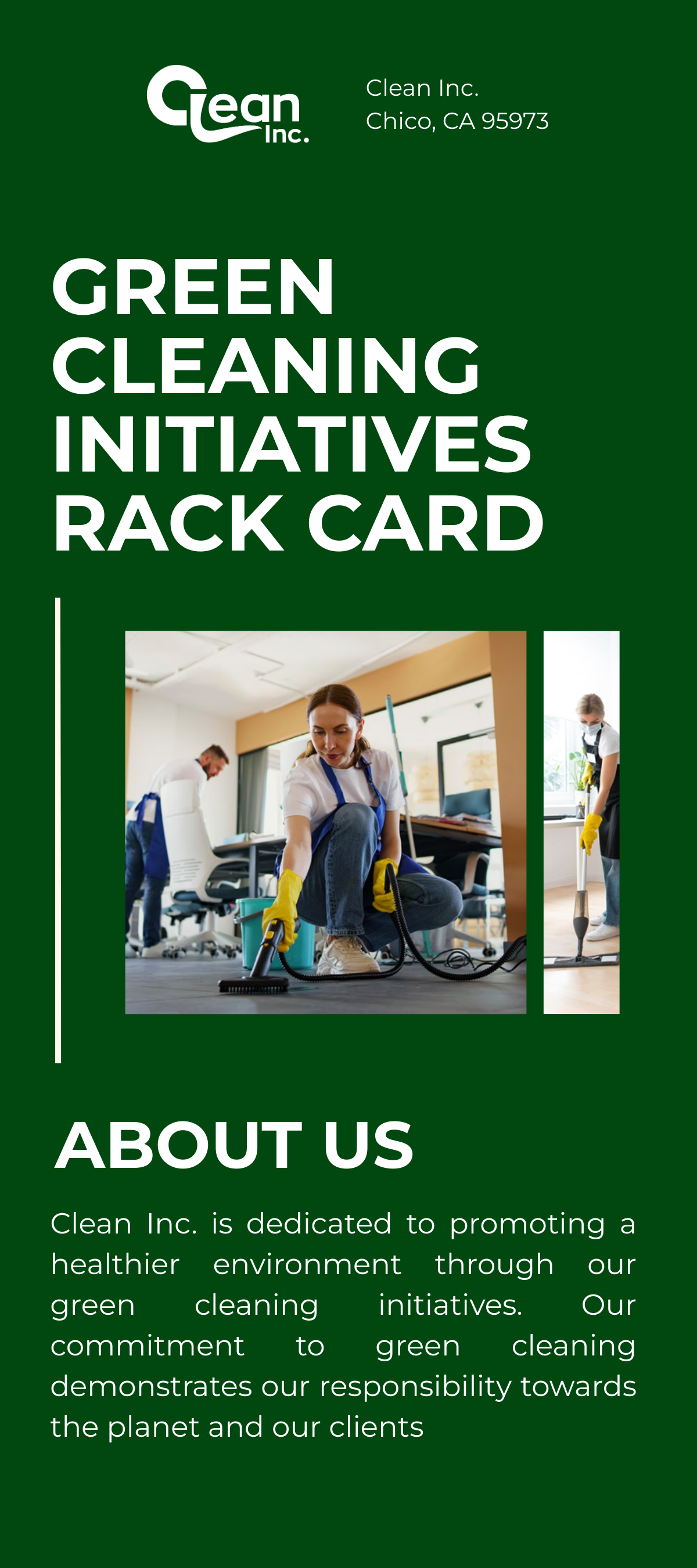 Green Cleaning Initiatives Rack Card Template