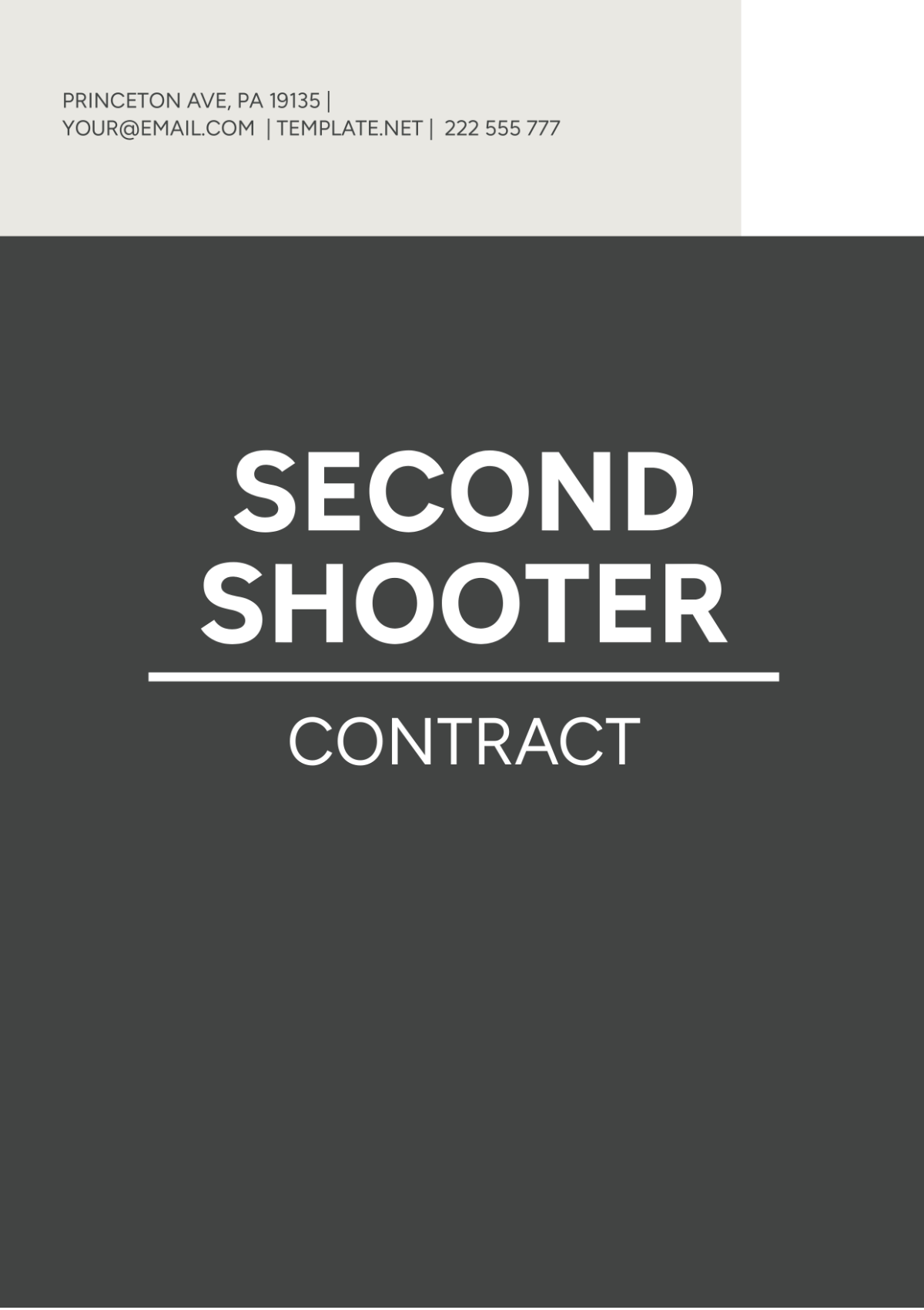 Second Shooter Contract Template - Edit Online & Download