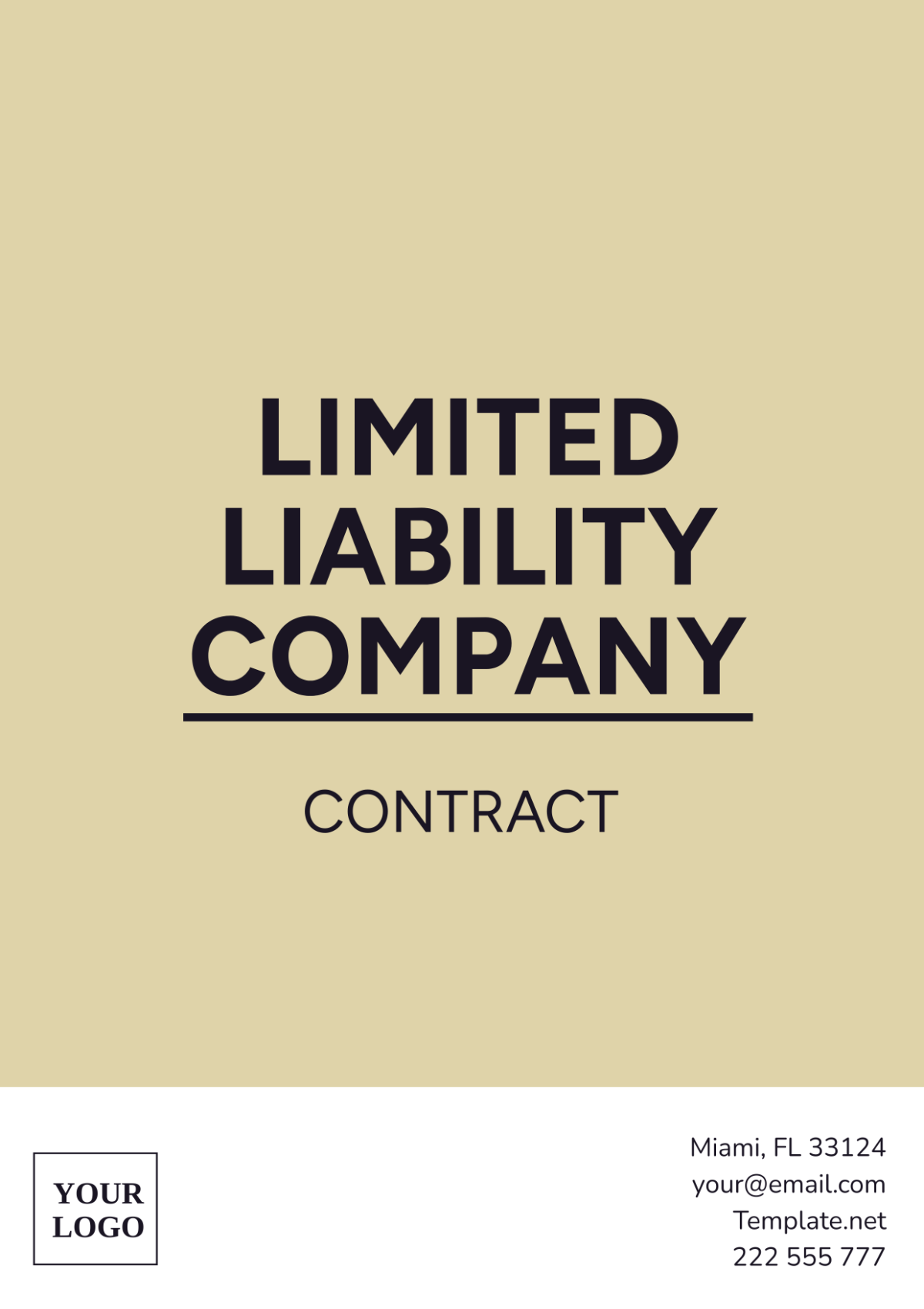 Limited Liability Company (LLC) Contract Template - Edit Online & Download