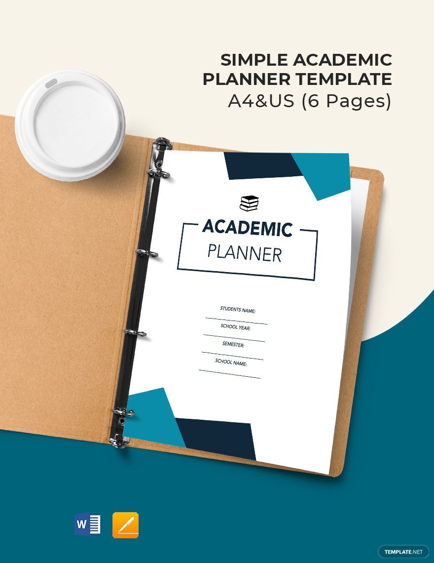 Ediitable Academic Planner Template