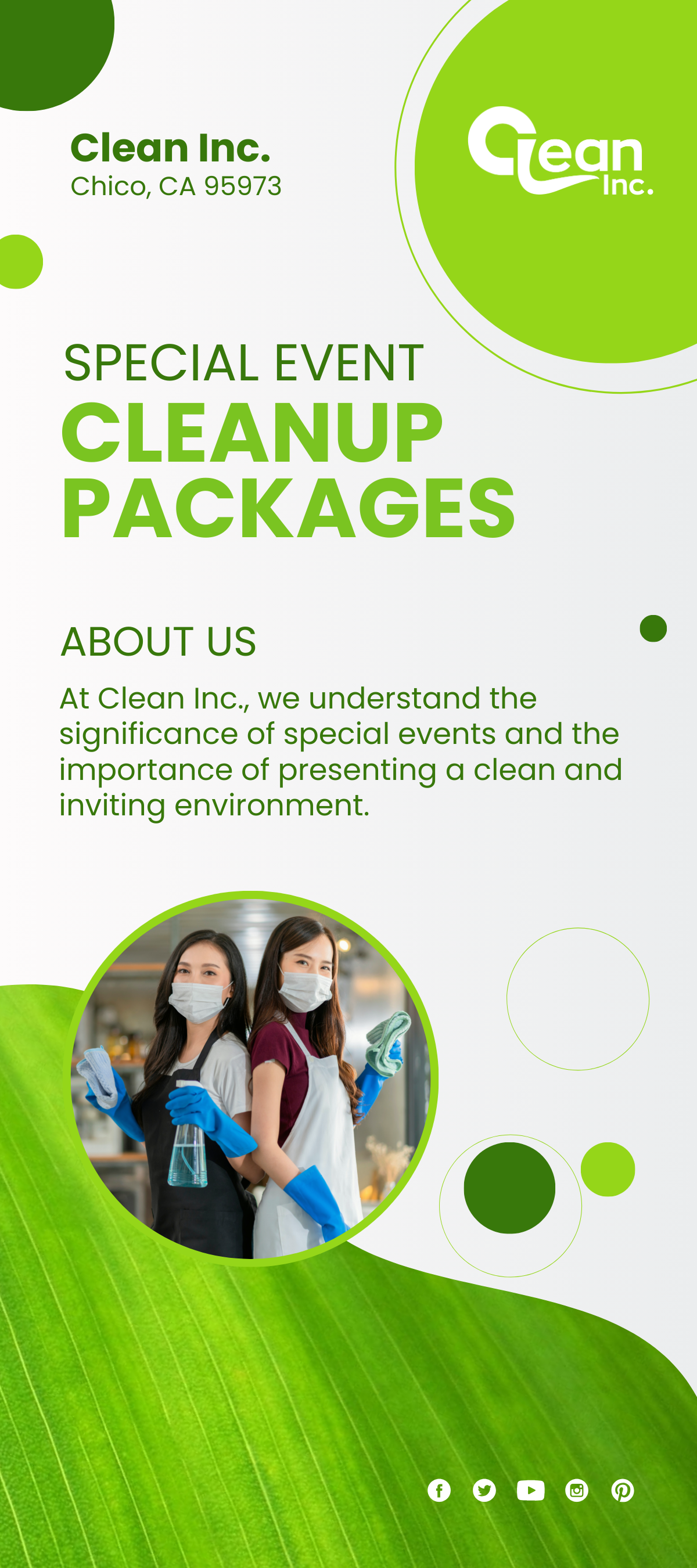Free Special Event Cleanup Packages Rack Card Template