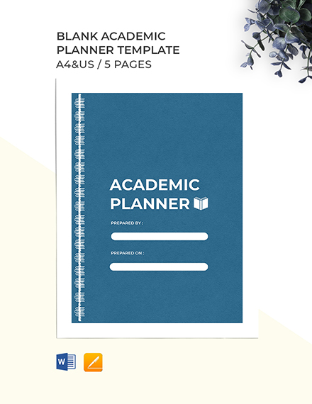 Blank Academic Planner Template Format