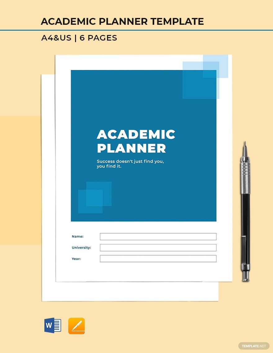 Printable Academic Planner Template