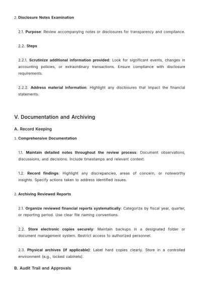 Free Cleaning Services Financial Report Review Procedure Template to Edit Online