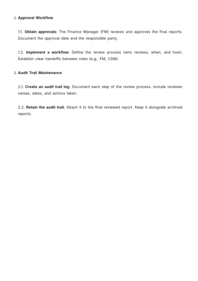 Free Cleaning Services Financial Report Review Procedure Template to Edit Online