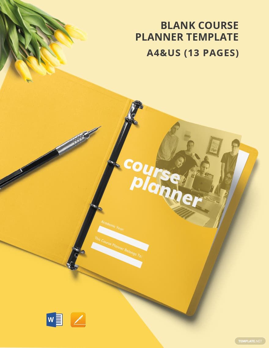 Blank Course Planner Template in Word, PDF, Apple Pages