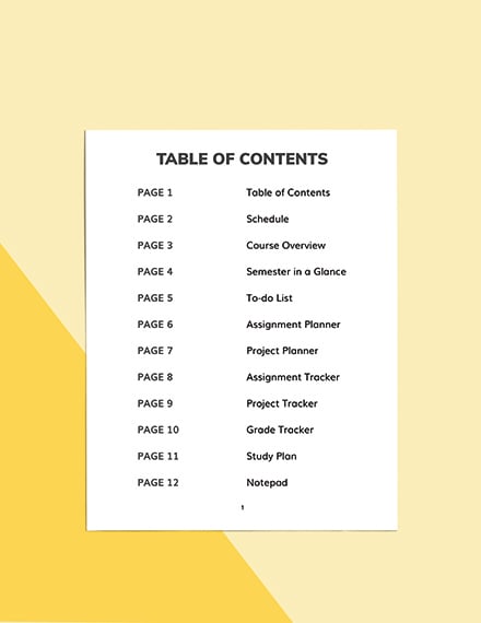 Blank Course Planner Template Download
