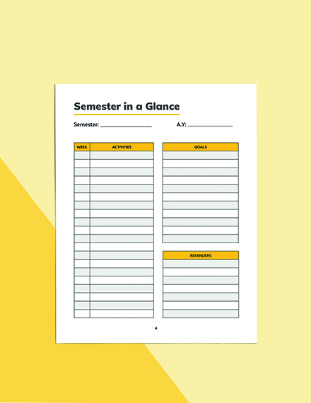 Blank Course Planner Template Format