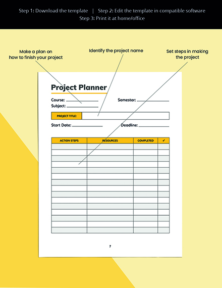Blank Course Planner Template Readable