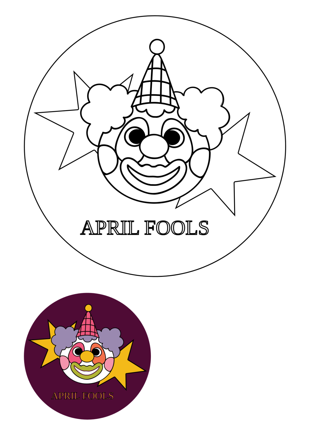 Free Easy April Fools’ Day Coloring Page Template