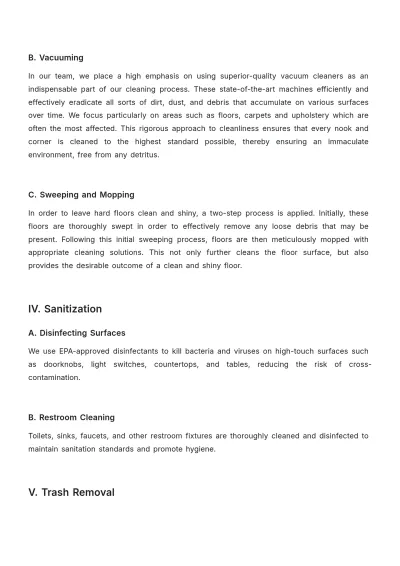 Free Cleaning Services Hygiene Procedure Template to Edit Online