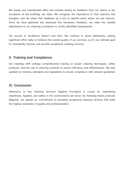 Free Cleaning Services Hygiene Procedure Template to Edit Online
