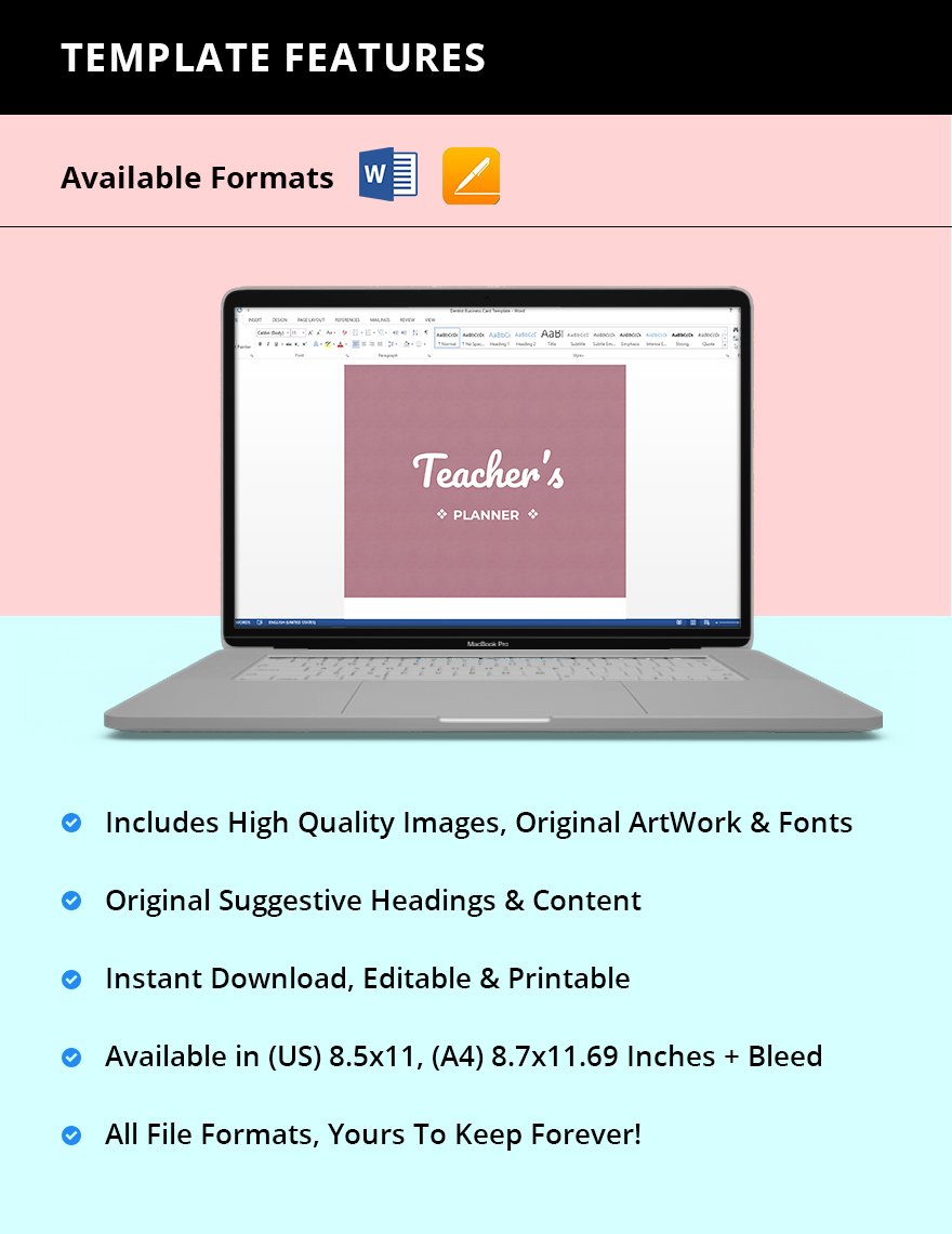 Editable Teacher Planner Template