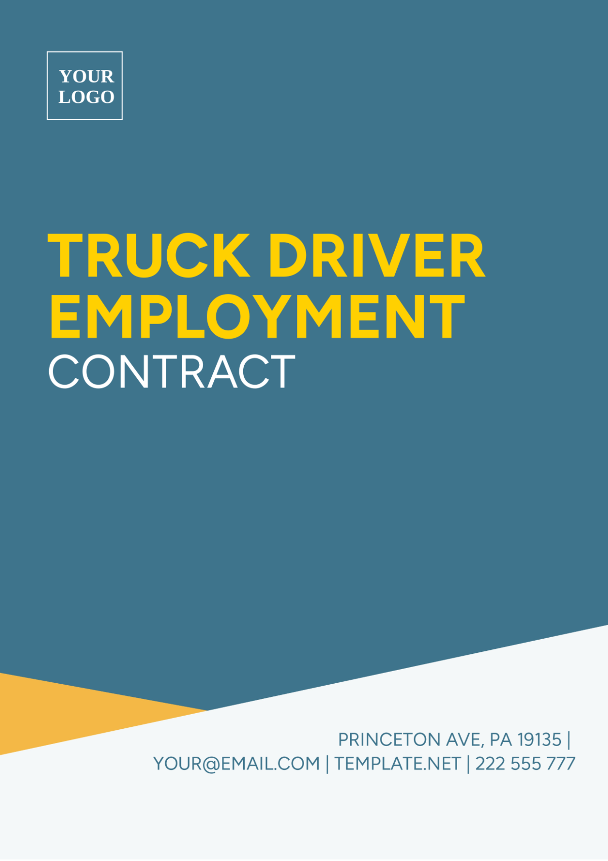 Truck Driver Employment Contract Template - Edit Online & Download