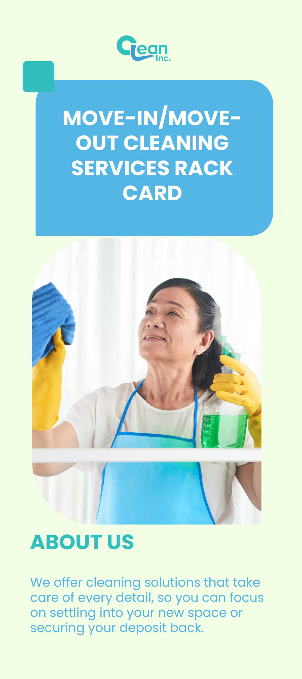 Free Move-In/Move-Out Cleaning Services Rack Card Template