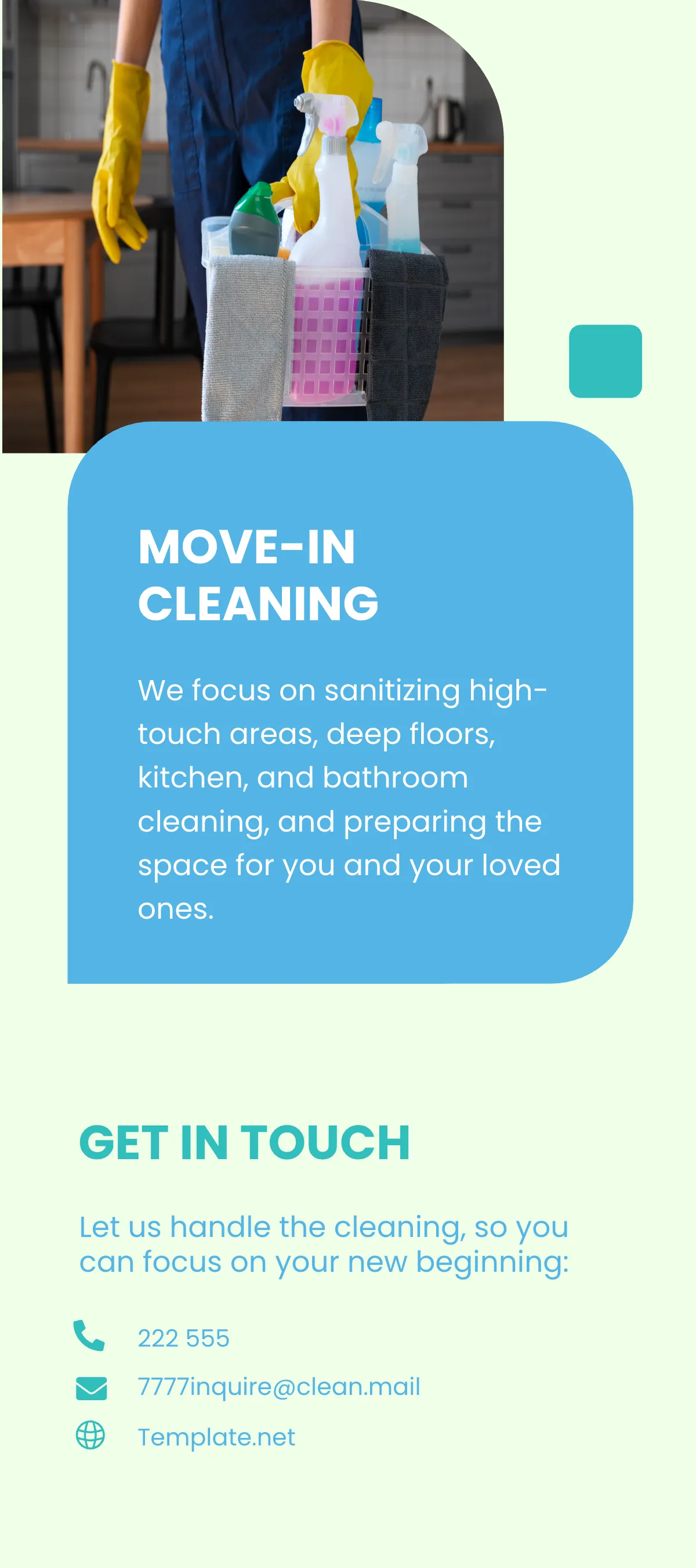 Free Move-In/Move-Out Cleaning Services Rack Card Template to Edit Online