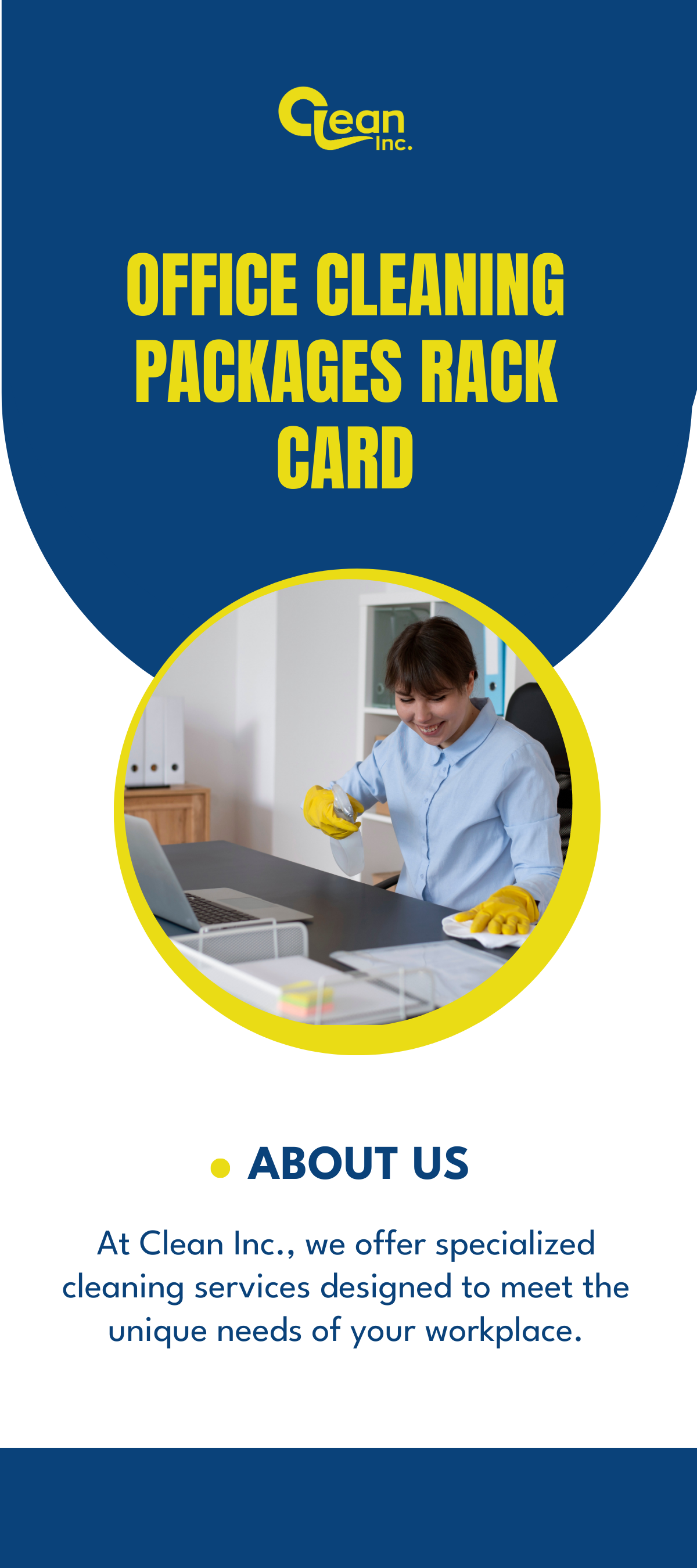 Office Cleaning Packages Rack Card