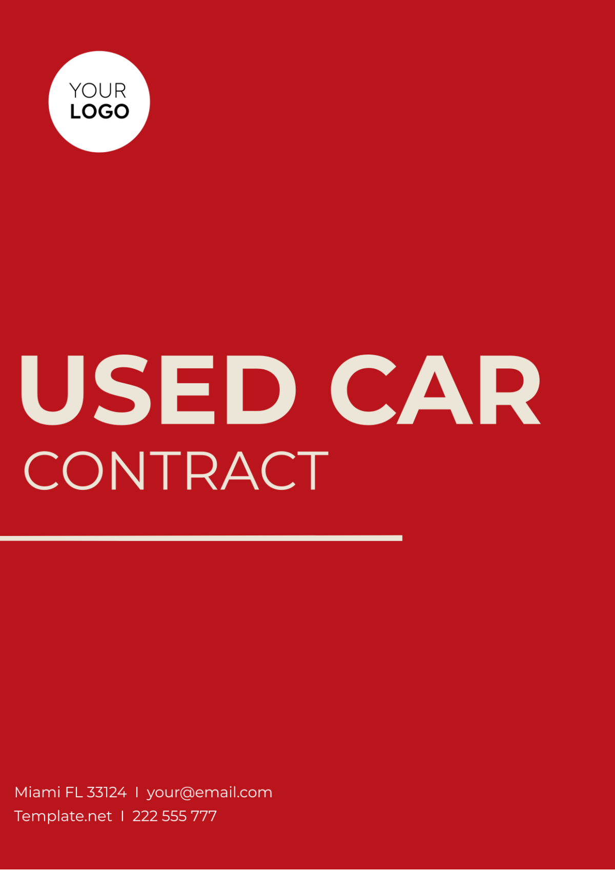 Used Car Contract Template - Edit Online & Download